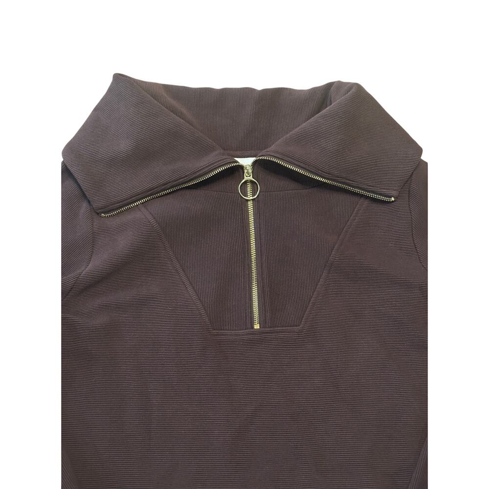 Varley Vine Half-Zip Pullover BROWN/GOLD Medium - Picture 3 of 9